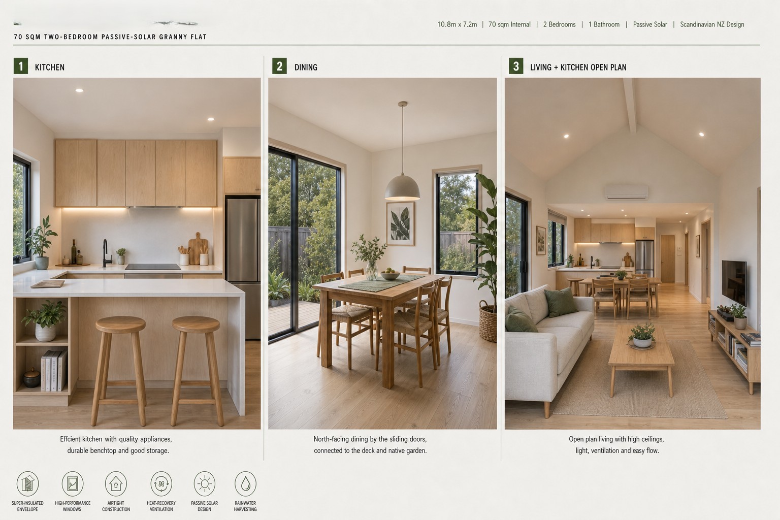 Open-Plan Kitchen & Dining granny flat design