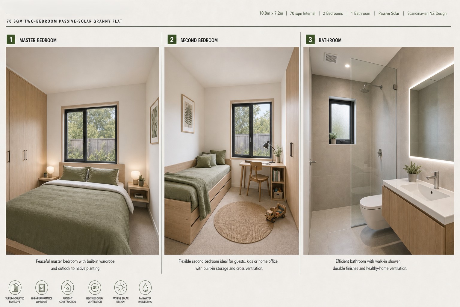 Bedrooms & Bathroom granny flat design